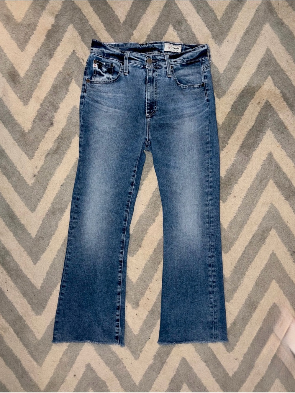AG-ED Denim Farrah Boot Crop Medium Wash Faded Jeans